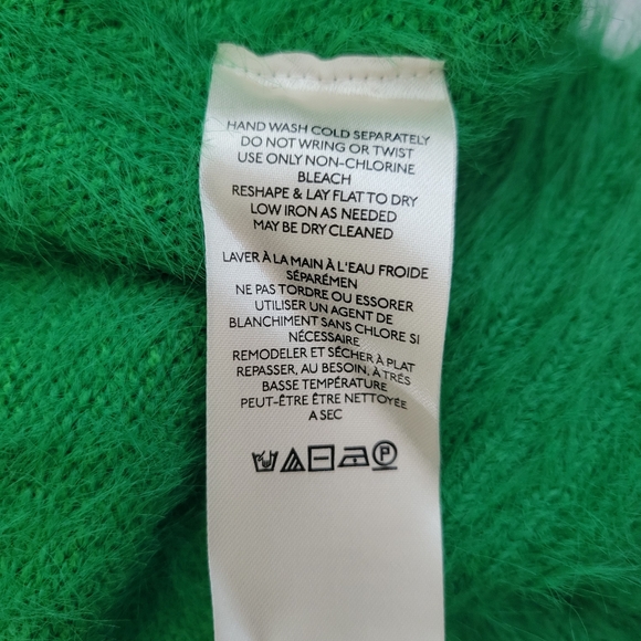 NEW Free People Harrison Bunny Crew Long Sleeve Green Fuzzy Eyelash Sweater NWOT - Picture 7 of 7